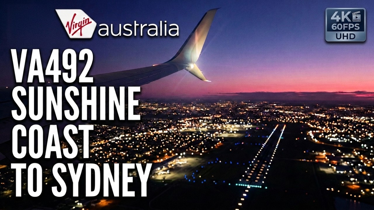 Virgin Australia VA492 Sunshine Coast to Sydney Experience 4k