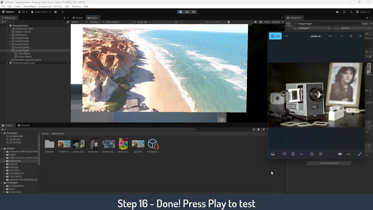 Special Request Tutorial - Playing Video in Vuforia in Unity 6
