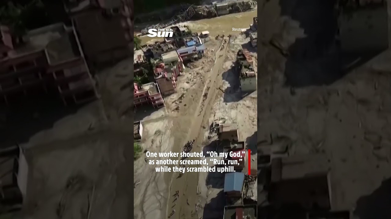 Terrifying 50ft mud surge hits Nepal Valley | The US Sun