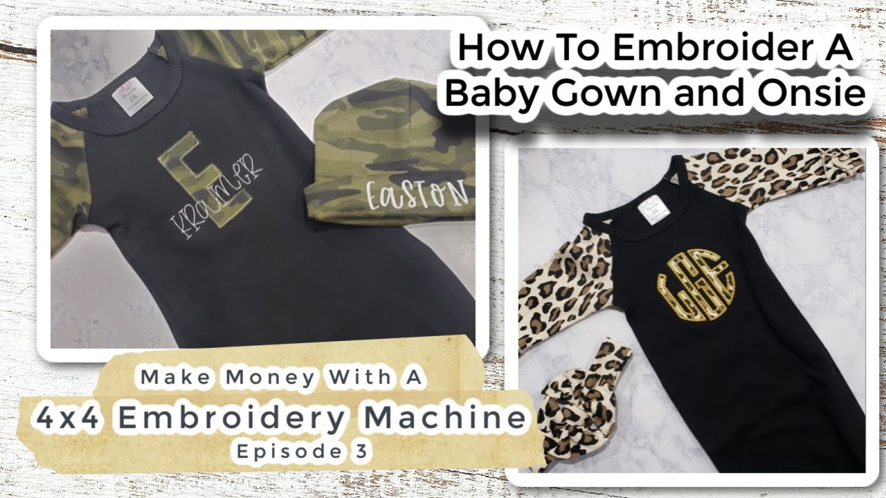 Make Money With A 4x4 Embroidery Machine / How To Embroider A Baby Gown With A PE800 / Etsy Vlog