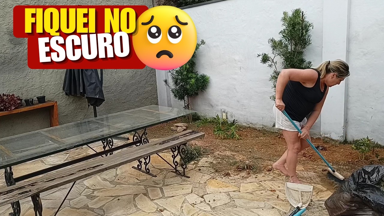 😲 NÃO VI E CORTEI O FIO, FAXINÃO NO QUINTAL, DOMINGO RENDEU!