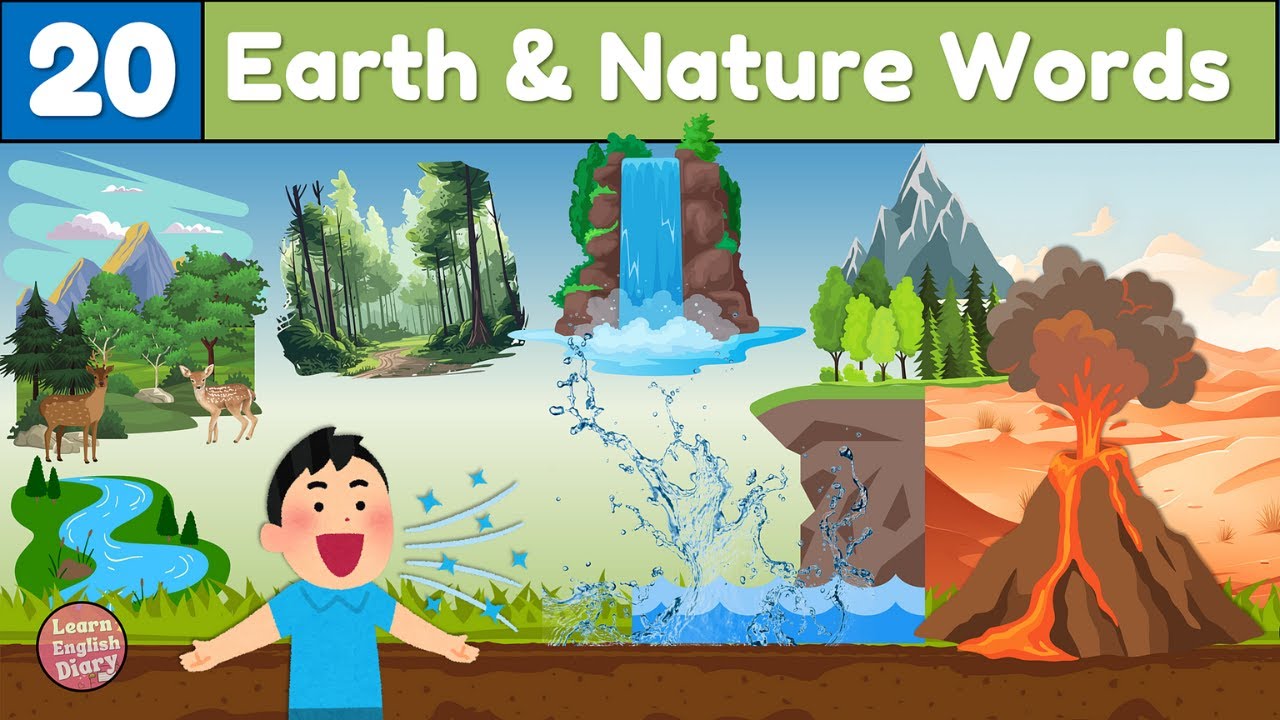 20 Earth Day Words for Kids 🌎 ESL Nature Vocabulary Lesson with Pictures