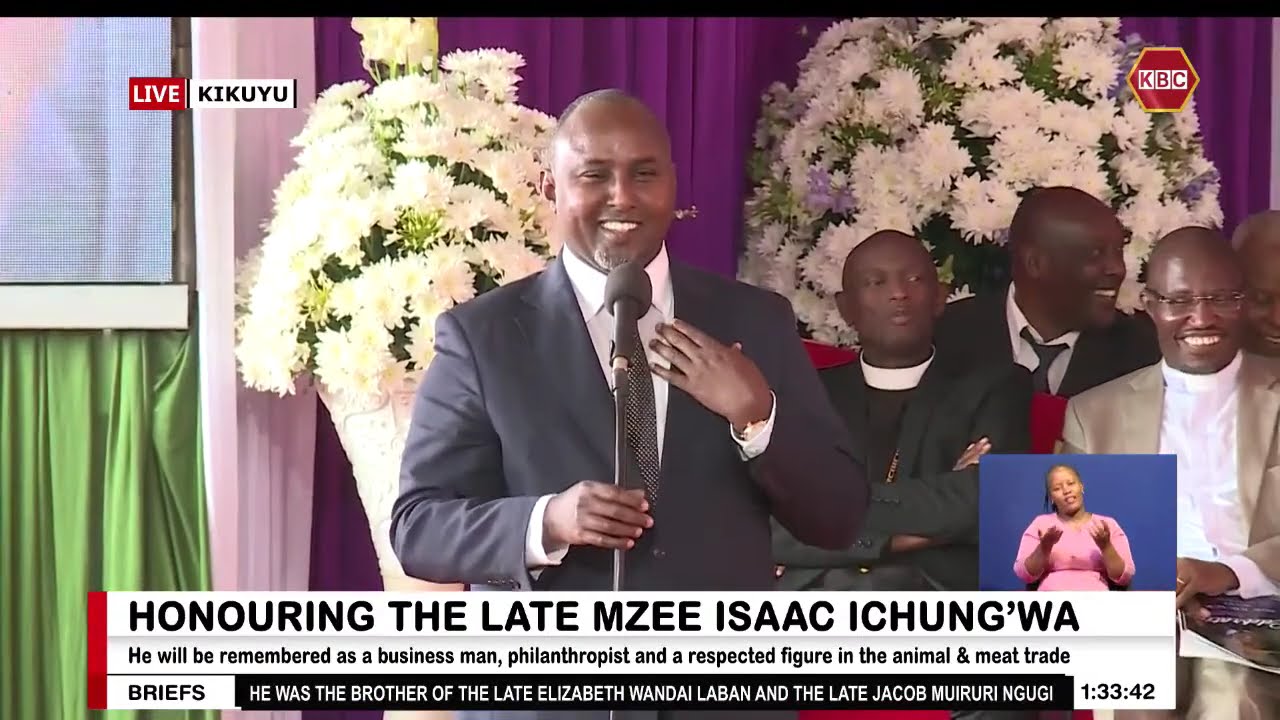 Junet Mohamed speaks at the burial of Kimani Ichungwah's father in Kikuyu