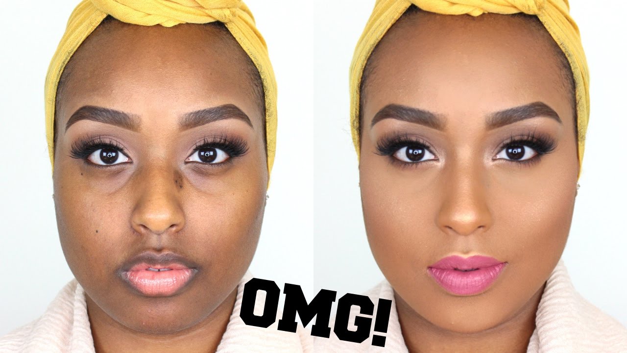 HOW TO COVER HYPERPIGMENTATION AND PIGMENTED LIPS | Color Correcting for DARK SKIN
