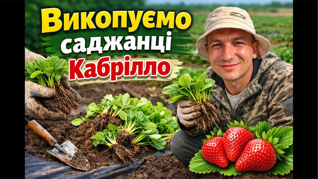 Викопуємо саджанці полуниці Кабрілло 🍓| Жива робота на полі