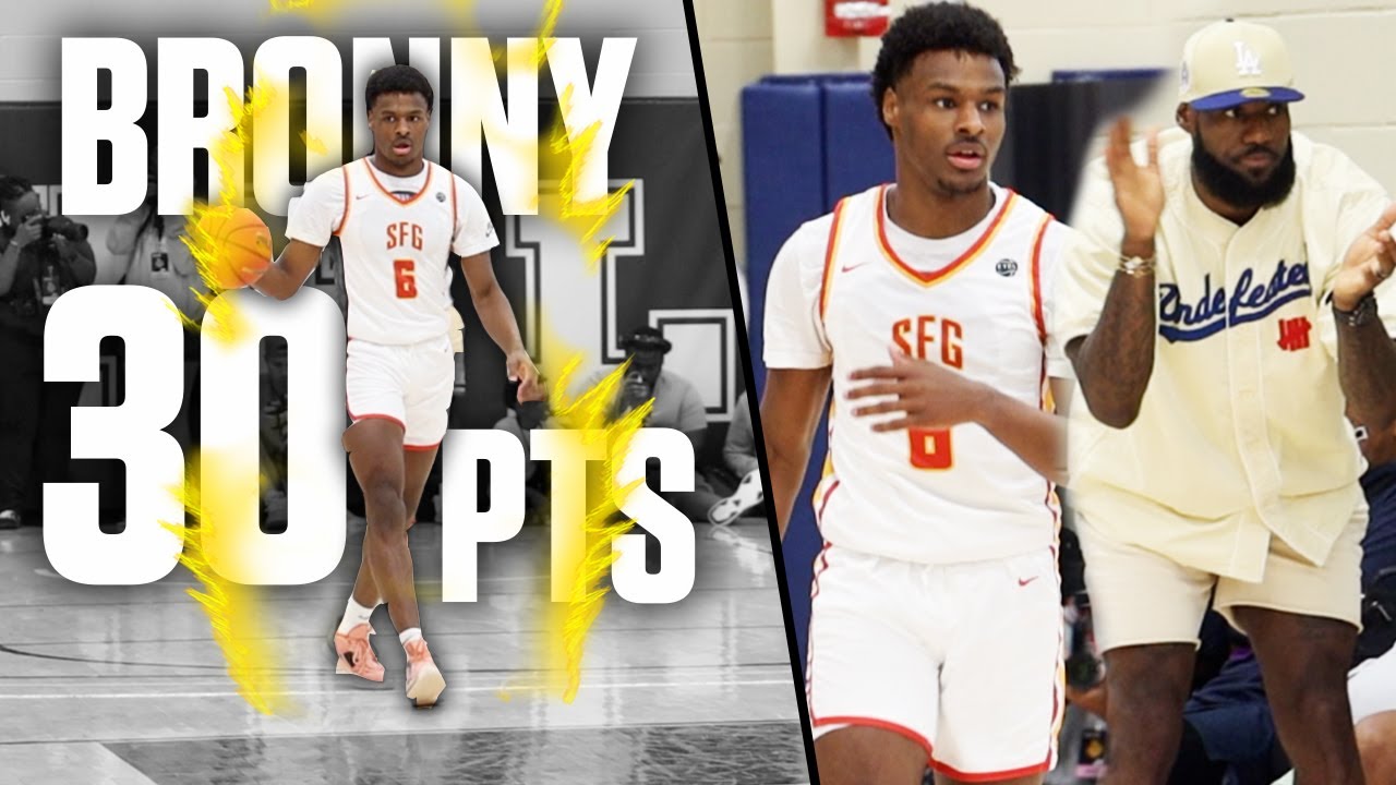 Bronny Drops EYBL Career High 30 POINTS at Peach Jam! Pulling from Curry Range | SFG VS PRO SKILLS