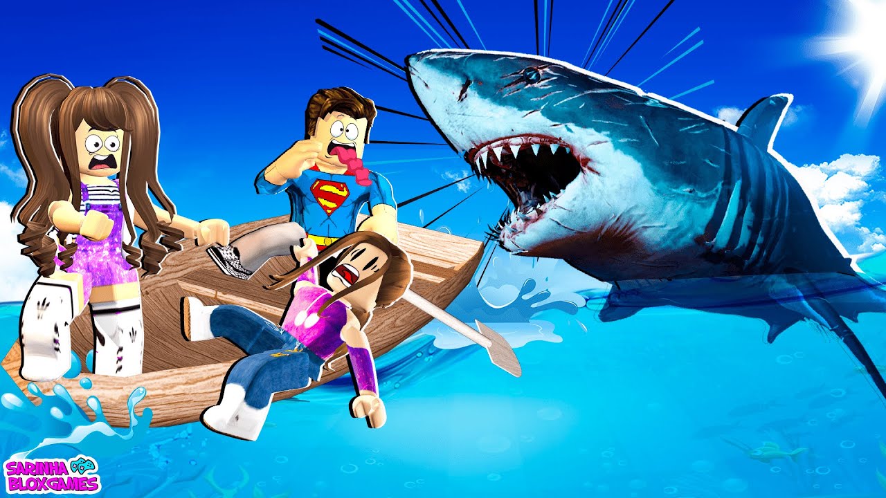 FUJA! TEM UM TUBARÃO NO MAR!! SharkBite 2 - Roblox