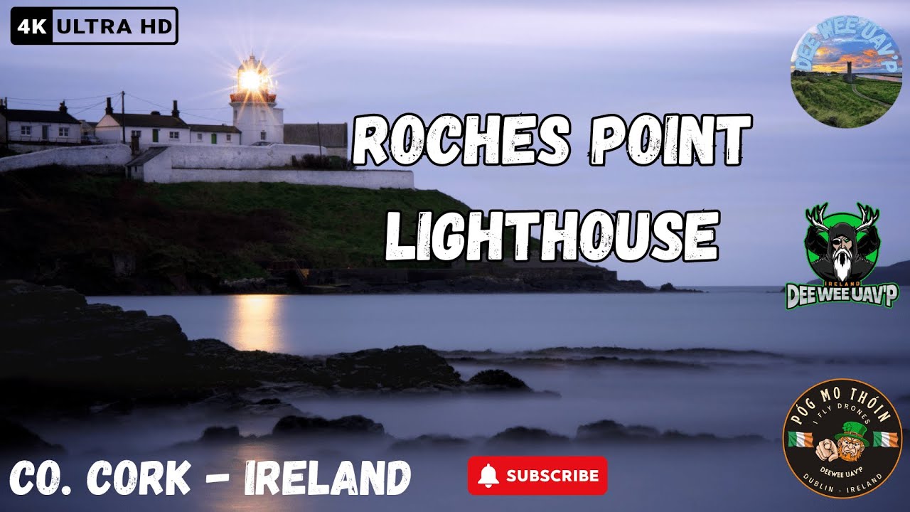 Roches Point Lighthouse | Titanic Anchored | Cobh Titanic Museum | Co. Cork | Ireland 4K | DJI Air3