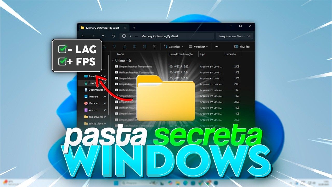 A PASTA DE OTIMIZAÇÃO QUE TODO PC DEVERIA TER!🚀🔥 +fps +desempenho