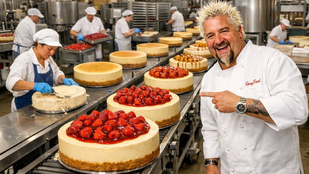 Inside the New York Cheesecake Factory: Guy Fieri’s Classic American Dessert (Full Process)