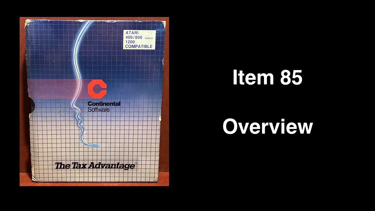 Item 85: The Tax Advantage Atari 1983 Floppy Disk Version