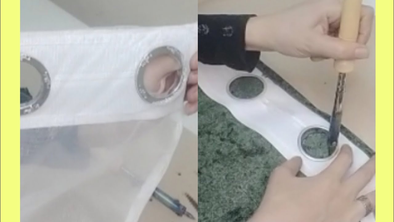 اسهل طريقه لتفصيل وتقفيل الستاره وتخريم  الشريط باكثر من طريقه وتركيب الحلقات الكبس