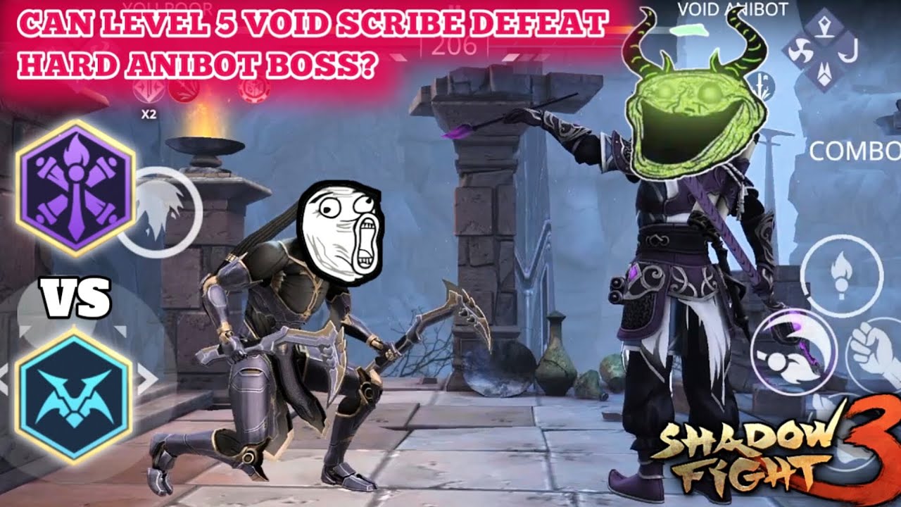 Can Level 5 Void Scribe Defeat the Hard Anibot Boss?! 😱 | Shadow Fight 3