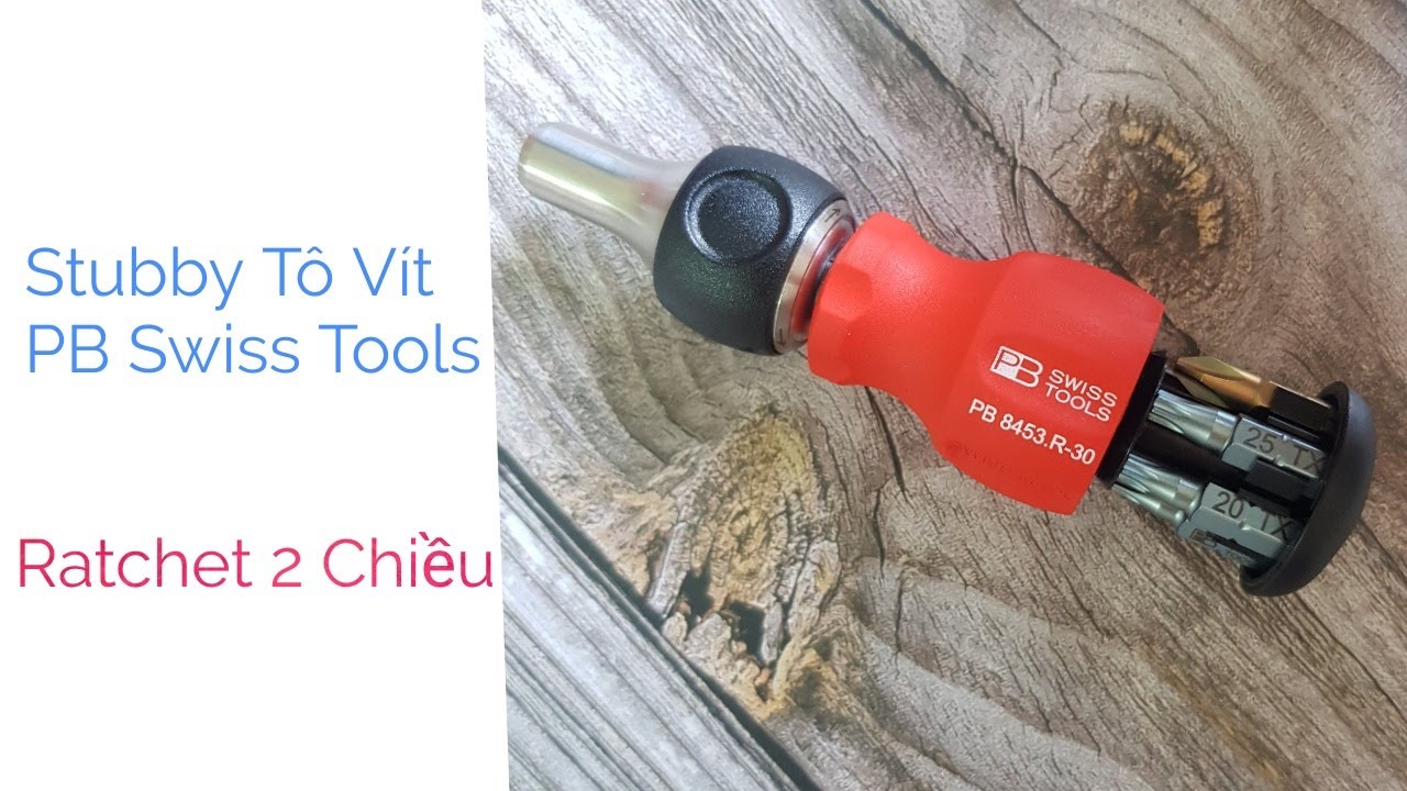 PB Swiss Tools 8453.R-30 - Tô Vít Stubby gồm 6 mũi bits thông dụng