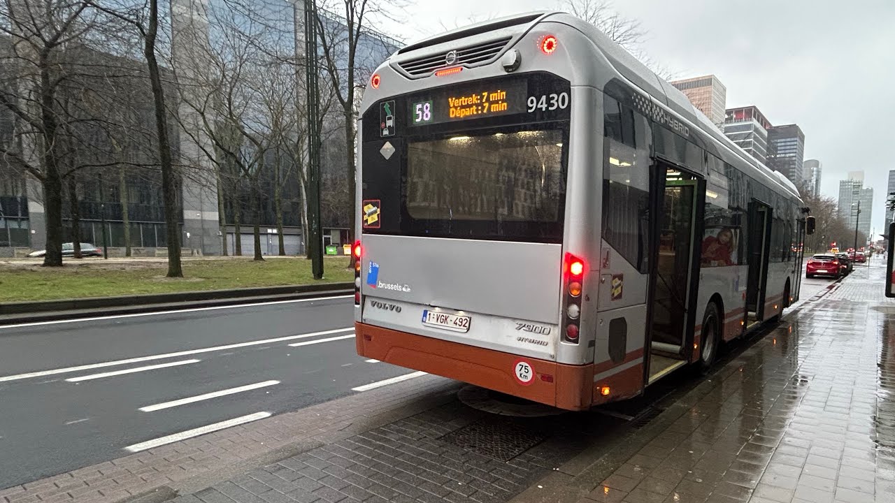 Trajet complet de la ligne de bus 58 (Vilvorde station vers Albert II) dans un Volvo hybride 7900