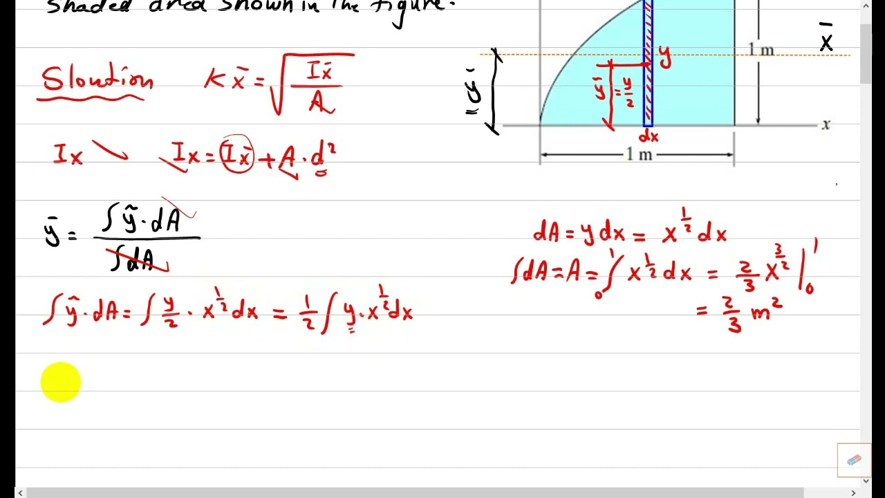 Engineering Mechanics / Radius of Gyration example / مثال يجمع بين عزم القصور الذاتي والمركز الهندسي
