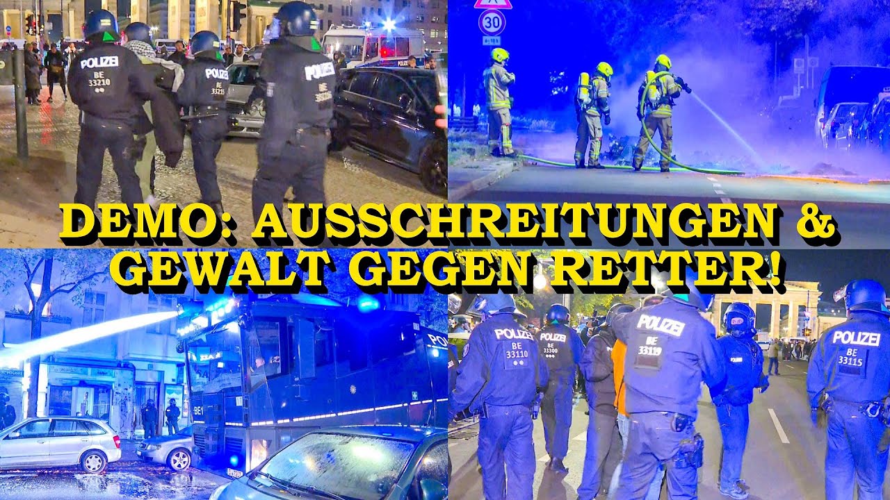 Ausschreitungen bei Pro-Palästinenser-Demo in Berlin: Feuerwehr und Polizei werden angegriffen