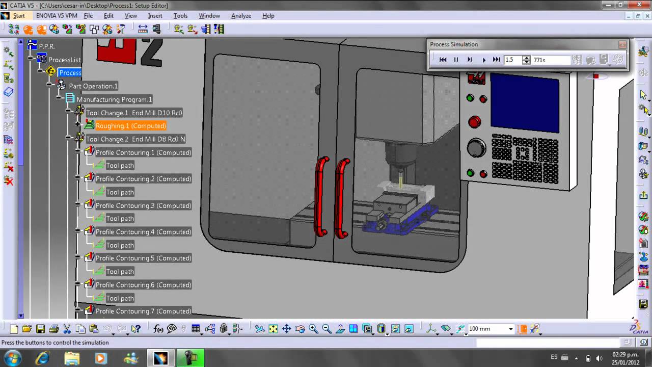 CATIA V5 CNC SIMULATION HAAS VF-2