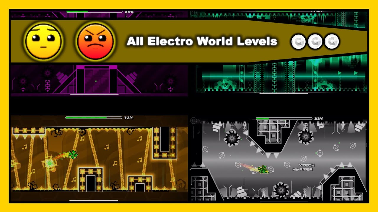 Geometry Dash - All Electro World Levels (All Coins) 100% Complete