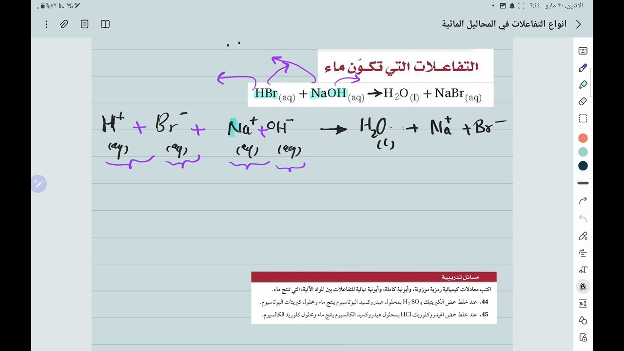 الاحلال المزدوج وحذف الأيونات  المتفرجه