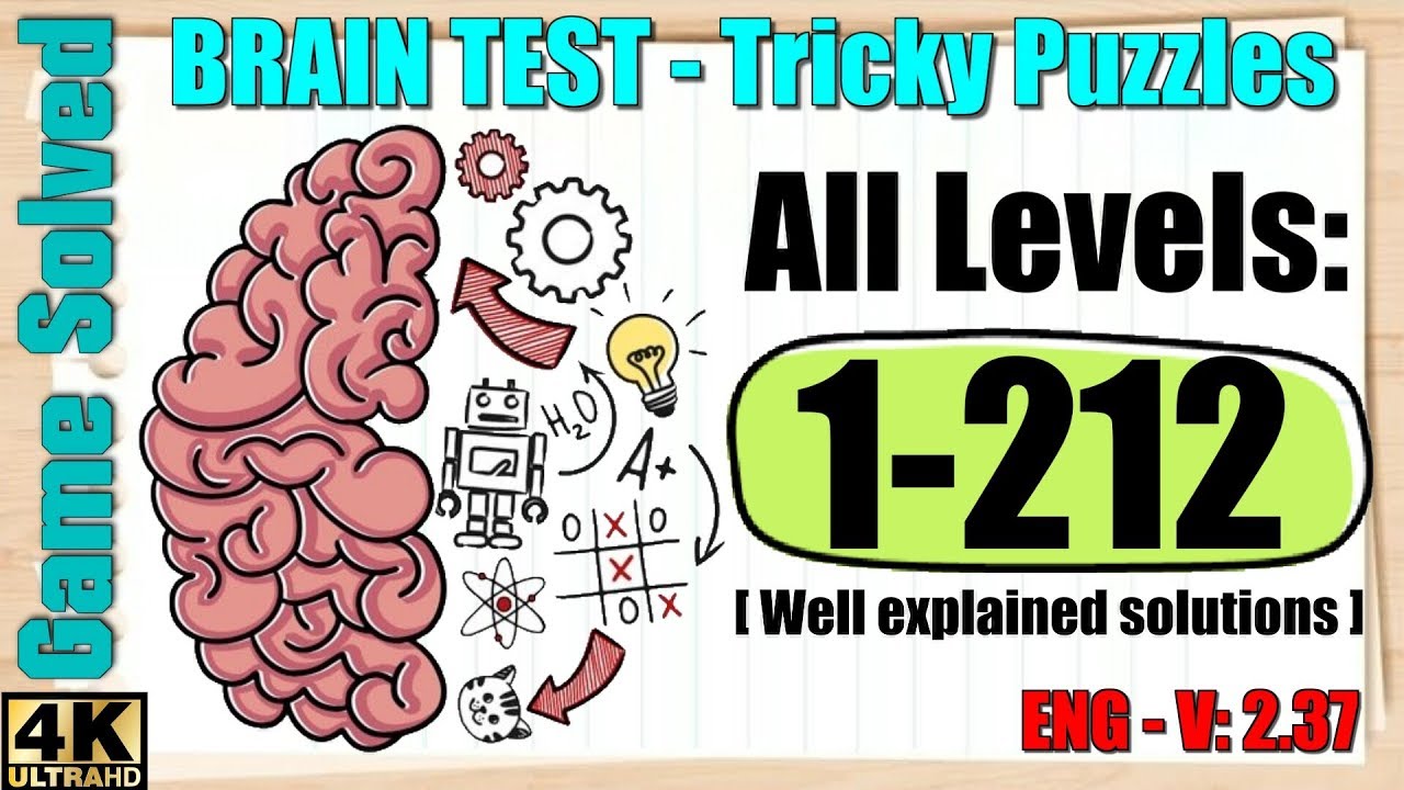 BRAIN TEST: Tricky Puzzles || ALL LEVELS 1-212 Answers Walkthrough