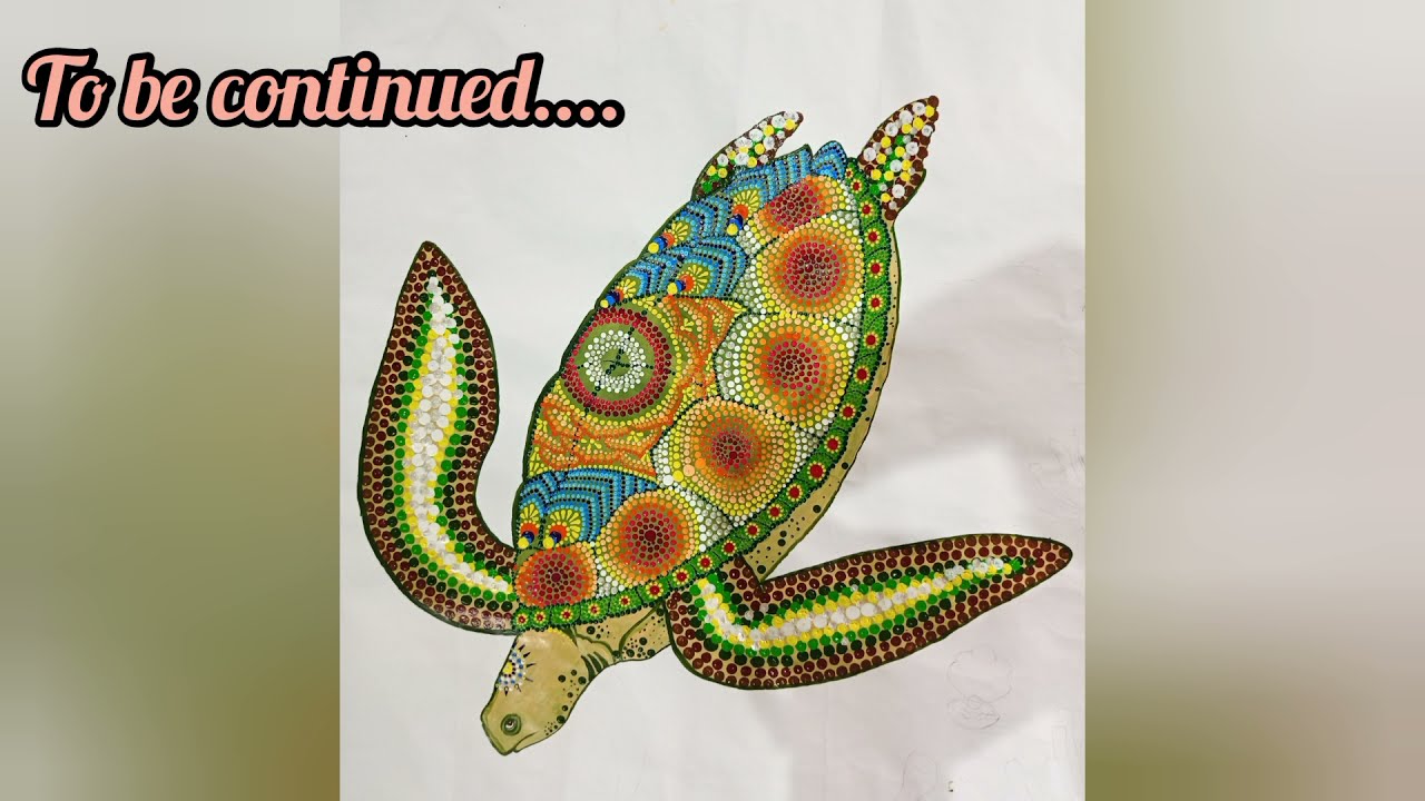 Turtle Dot Mandala Art Without dotting tools||How to draw simple, easy and quick dot Mandala ||