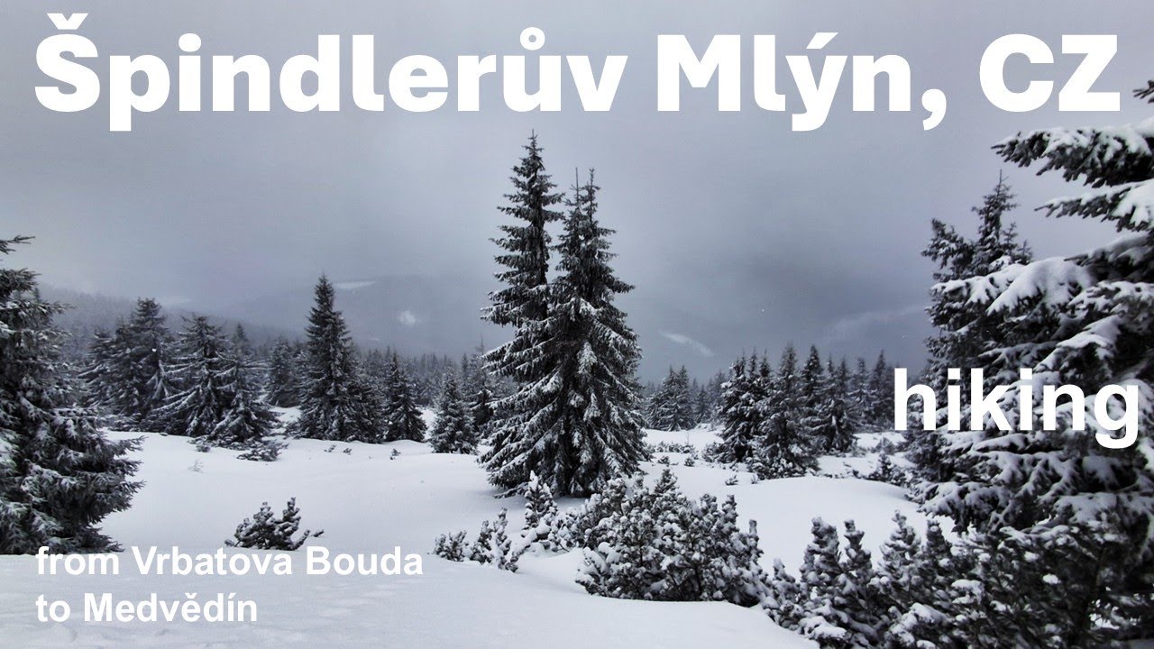 Špindlerův Mlýn - Spindlermühle / 4k walking tour / from Vrbatova Bouda to Medvědín / Hiking in snow