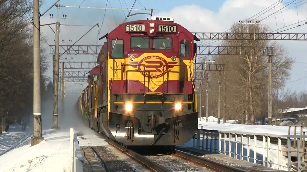 Тепловозы C36-7i-1510+1528 на ст. Кехра / GE C36-7i-1510+1528 at Kehra station