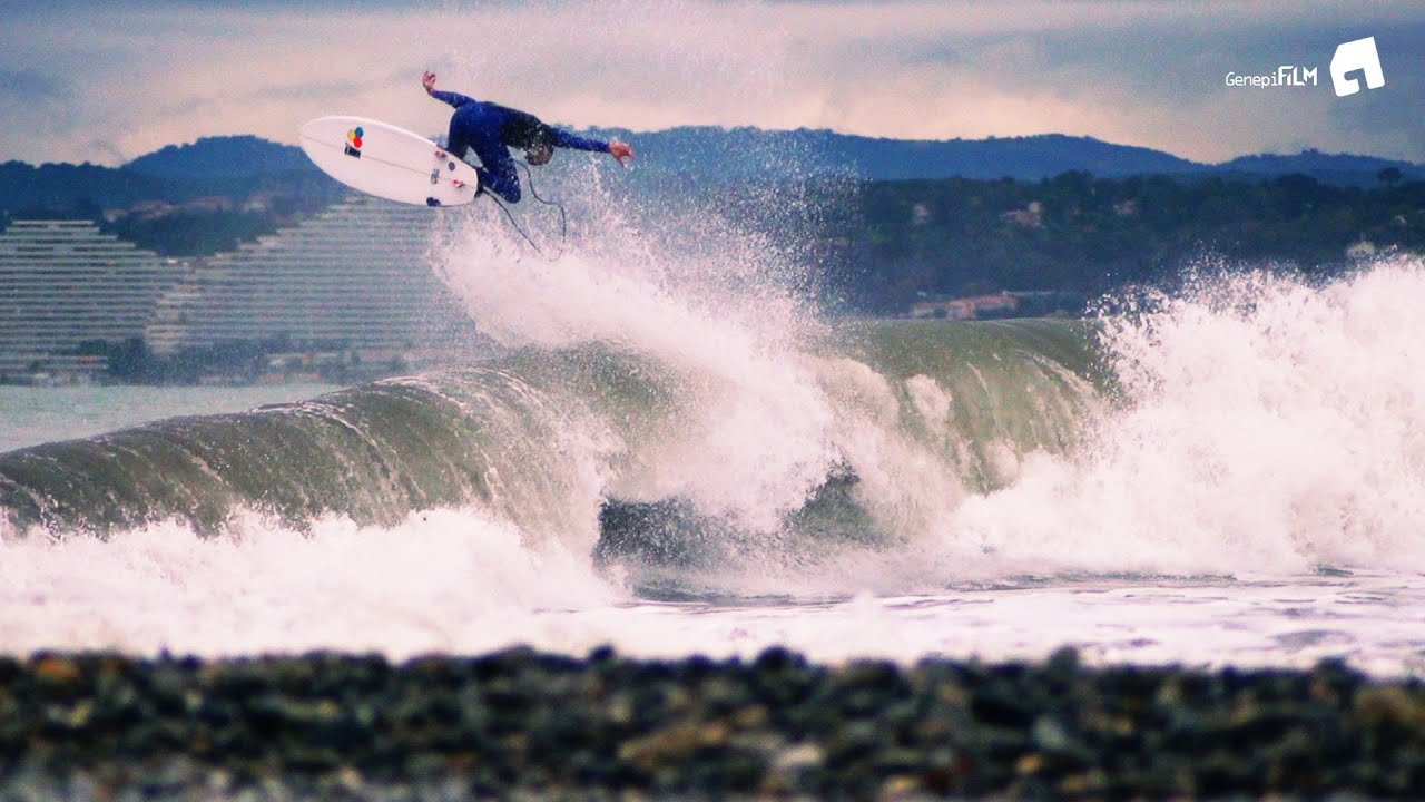 Surfing in Nice  -  Mediterranean sea
