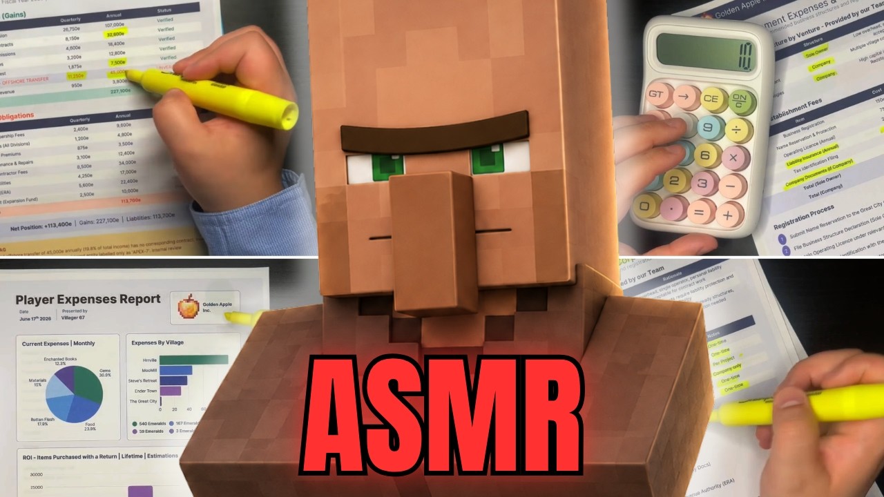 ASMR Minecraft Villager Financial Audit Compilation