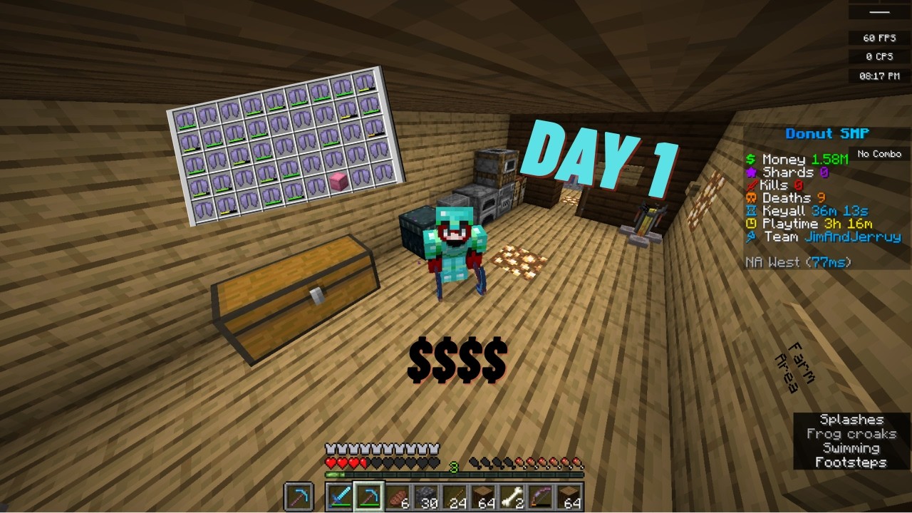 Day 1(Part 1) Making 1 BILLION on the Donut SMP...