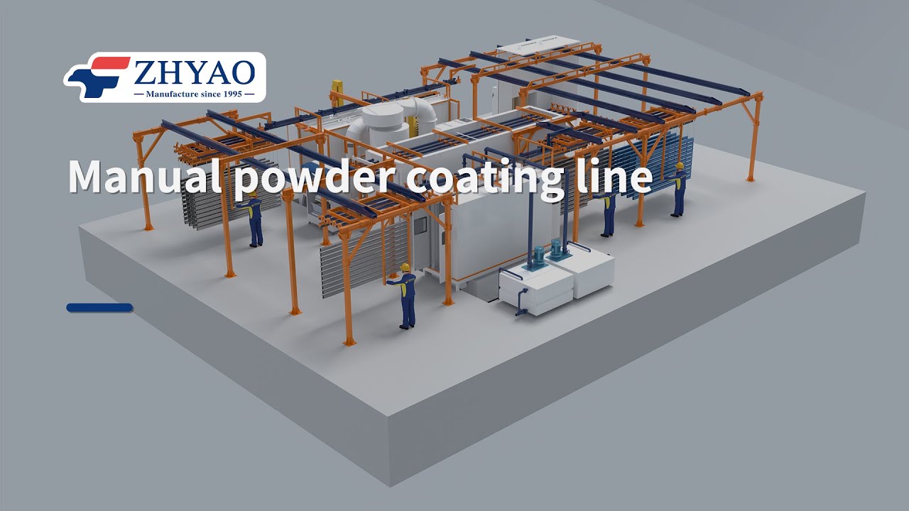 Manual powder coating line/Semi-automatic powder coating line for aluminum profile