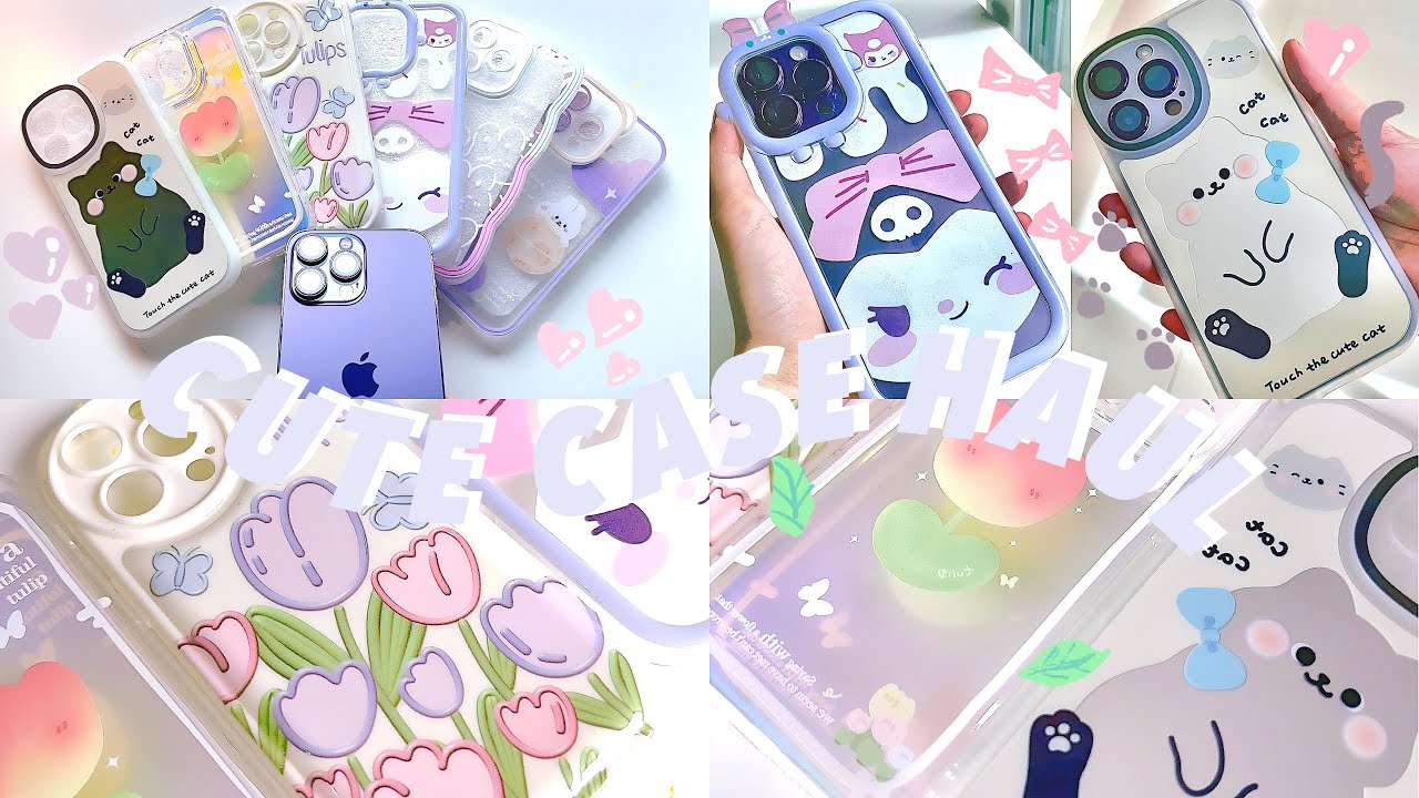  iPhone 14 Pro Max💜aesthetic case haul💖(✨$1 case) Deep Purple | Kuromi-Tulips-Bunny-Cat-Bear 🍡