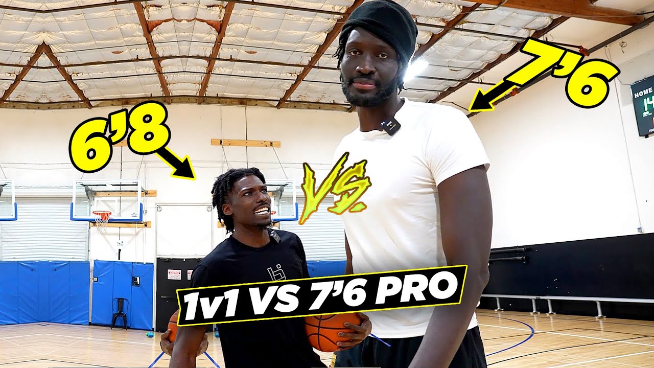 6'8 Pro vs 7'6 Giant 1v1 Will Have You SHOCKED!!