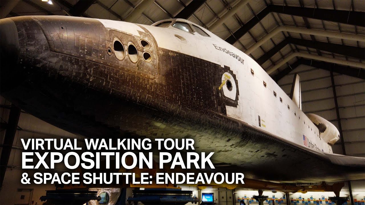 [LA Street Walking Tour] Exposition Park & Space Shuttle Endeavour Exhibition [4K]