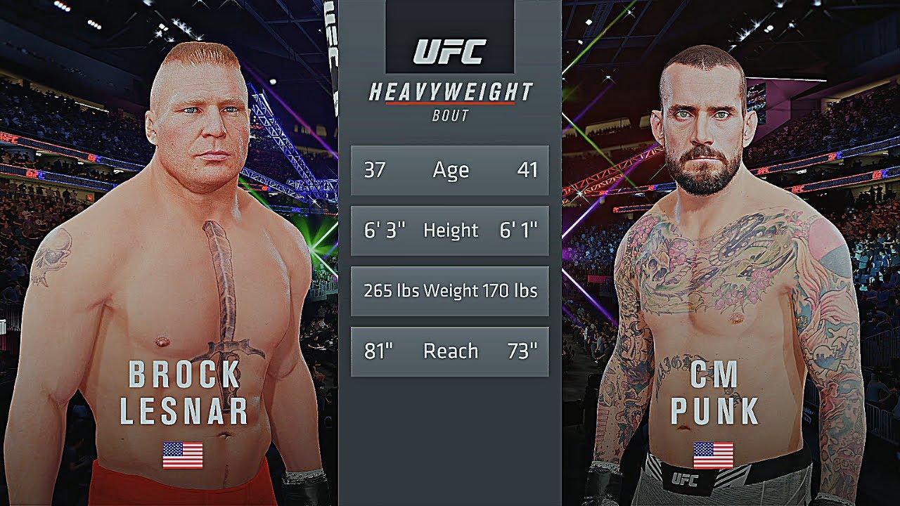 Brock Lesnar Vs. CM Punk : UFC 4 Gameplay (Legendary Difficulty) (AI Vs AI) (PS5)