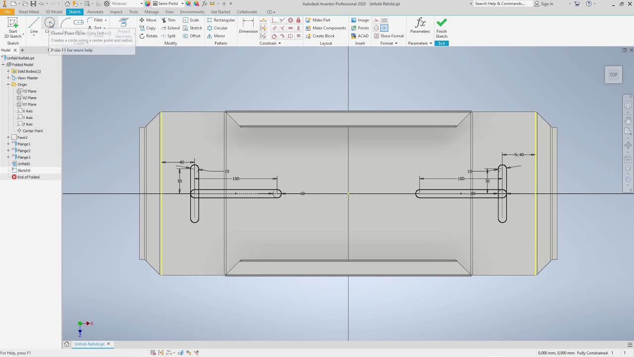 13 Autodesk Inventor 2020 Sheet Metal - Unfold Refold
