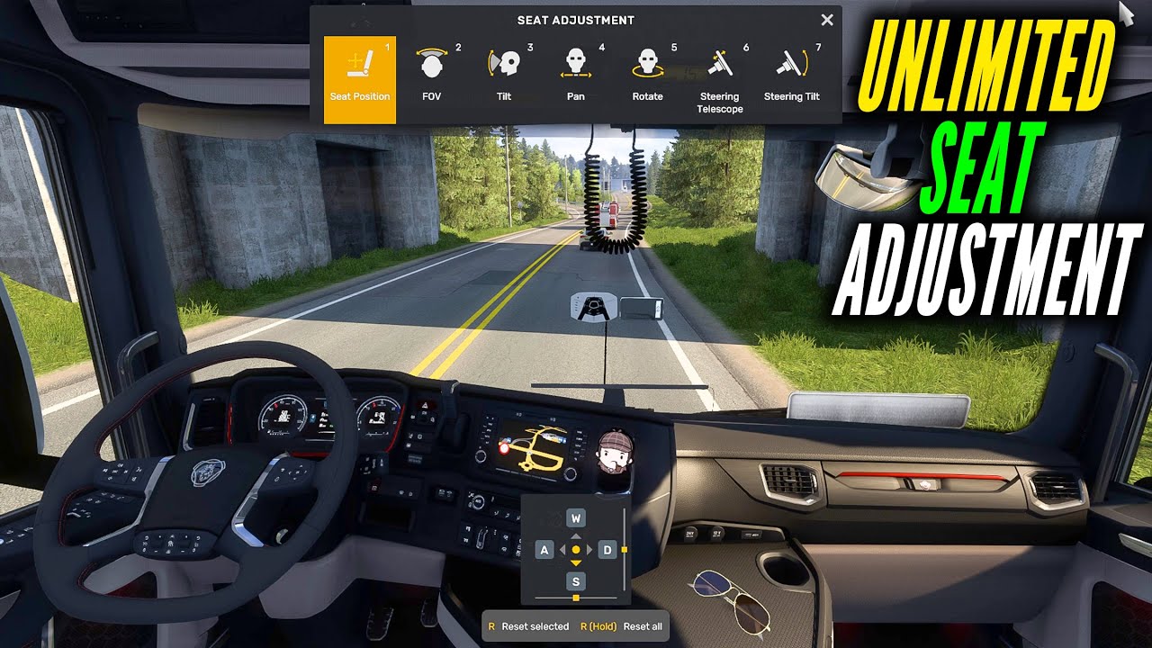 Unlimited Seat Adjustment Mod For ETS2 | ETS2 1.56 MODS