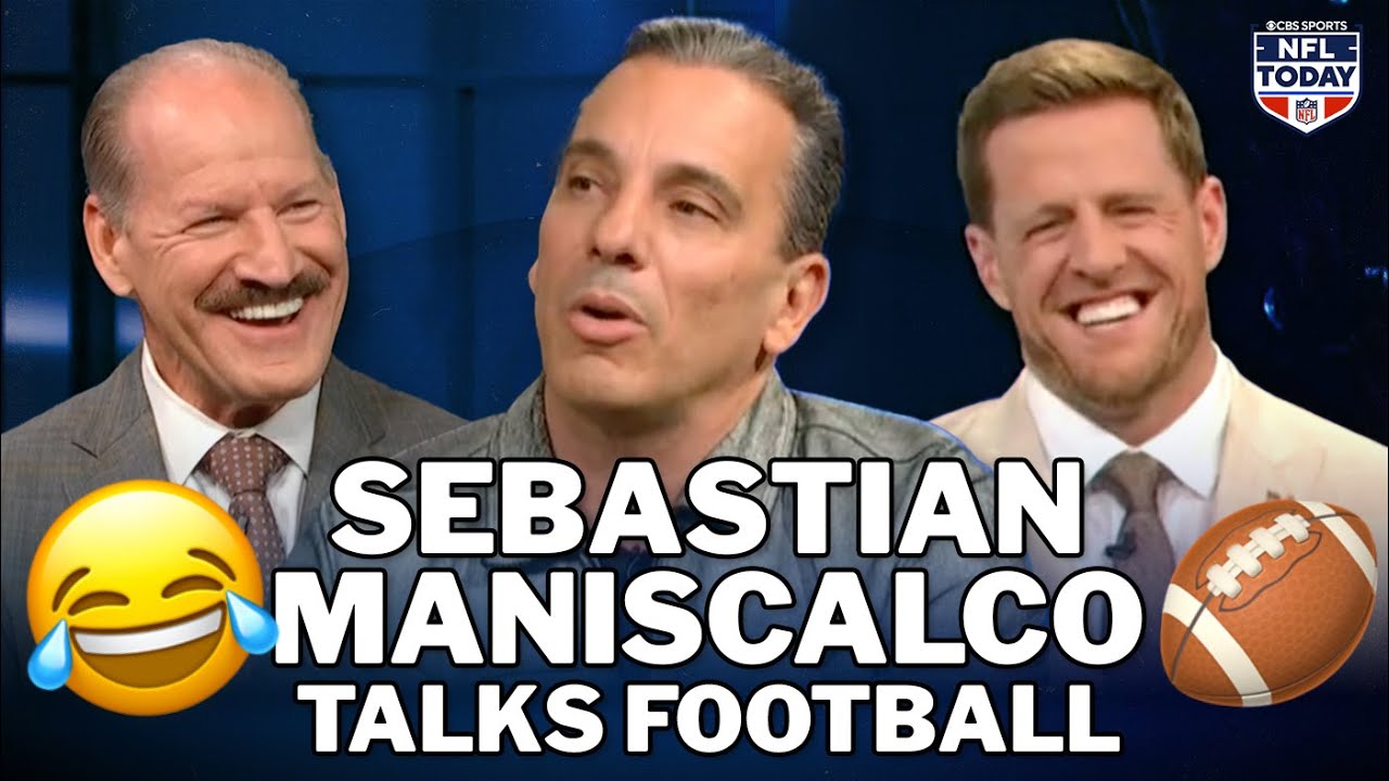 Sebastian Maniscalco jokes around with JJ Watt and NFL Today crew