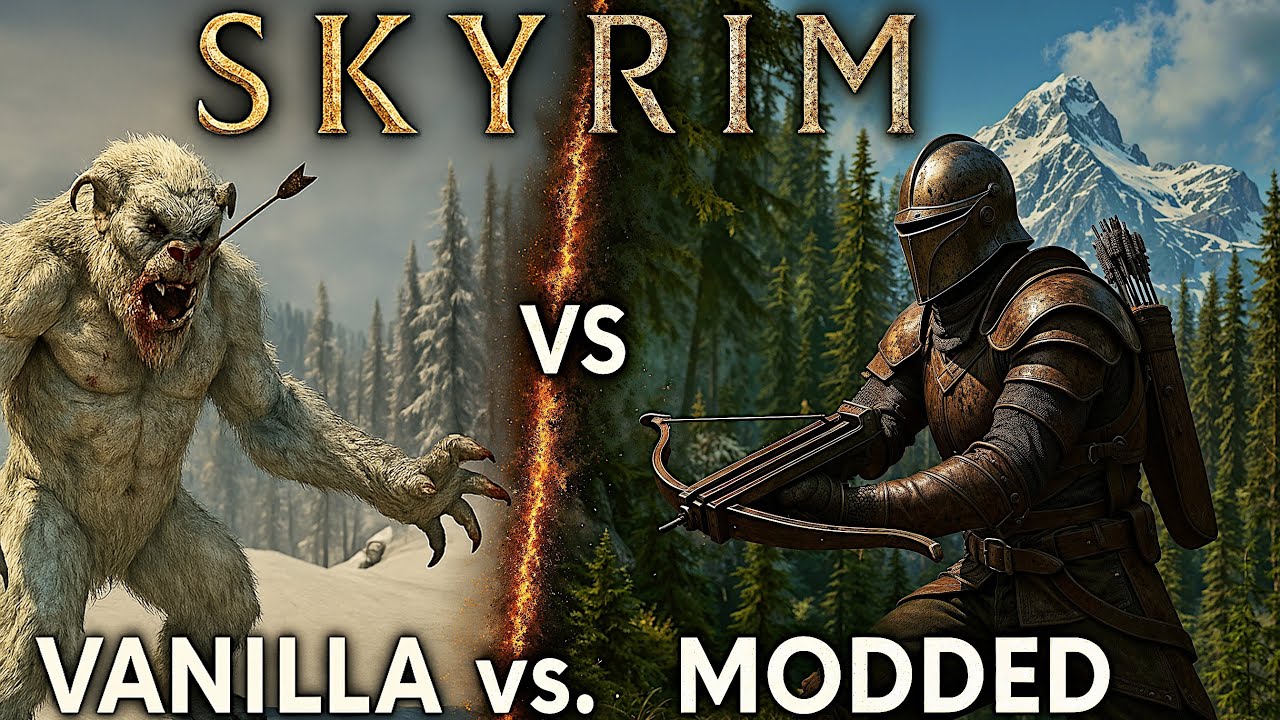 Skyrim Vanilla vs Ultra Modded Combat & Graphics In 2025 | FROSTBORN