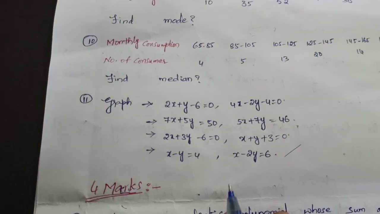 10th class PREFINAL important problems 