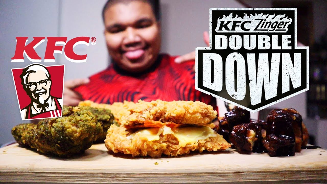 (WOW!) Semua Daging Beb~!🥓 ''KFC ZINGER DOUBLE DOWN'' (Malaysia🇲🇾) - MUKBANG 먹방 | Eating Show