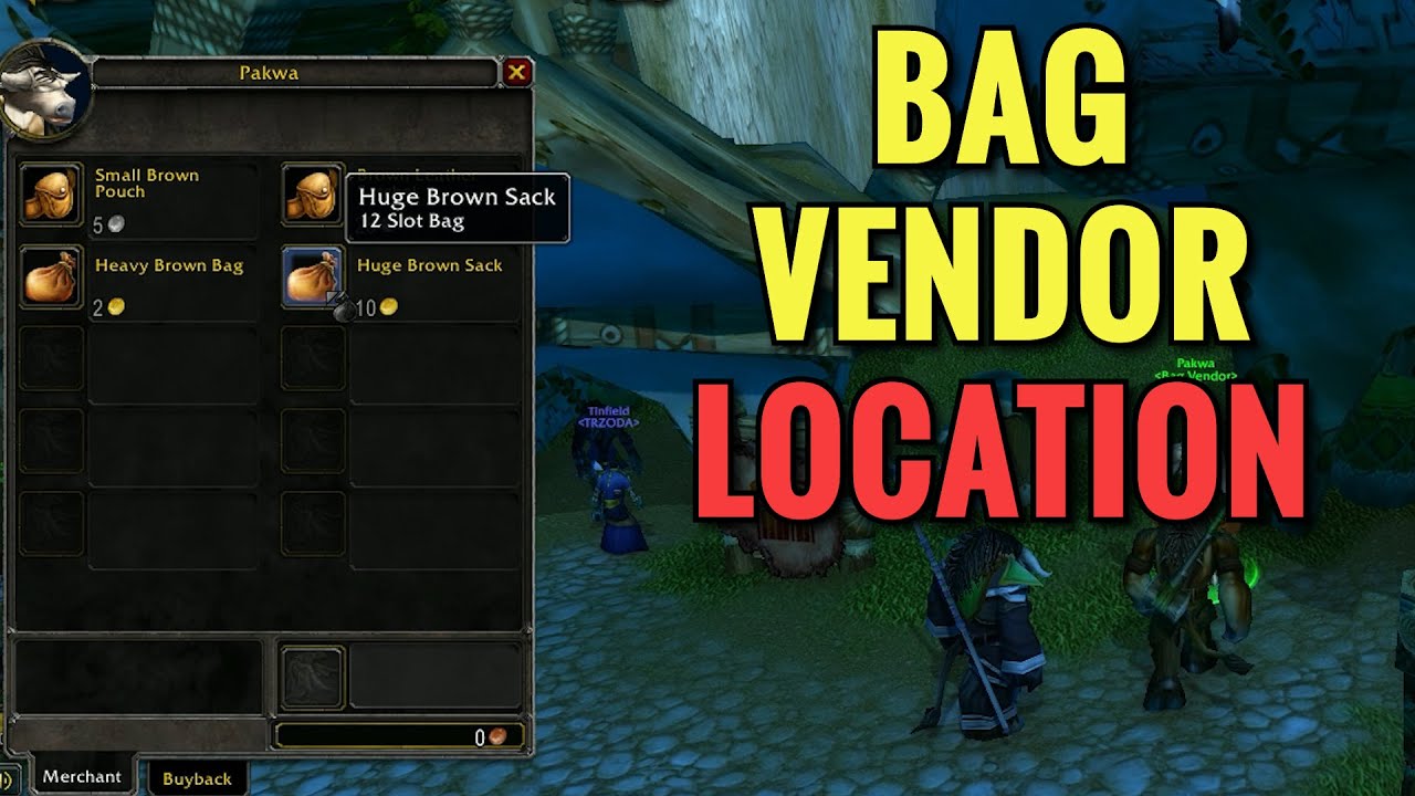 Thunder Bluff Bag Vendor Location - WoW Classic