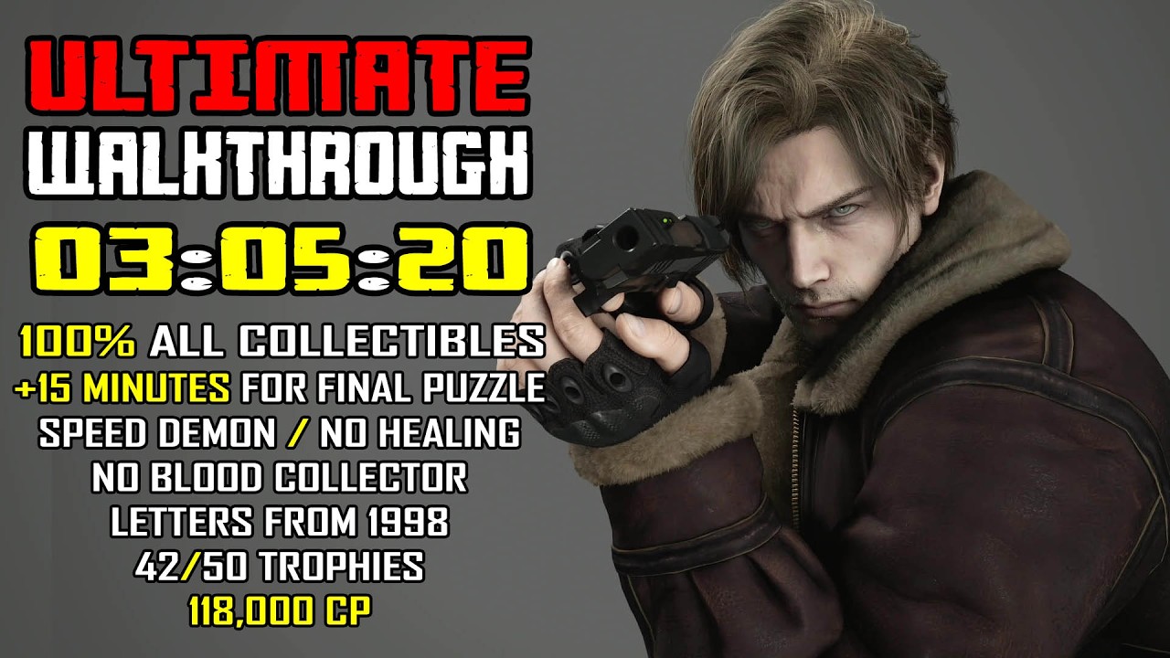 RESIDENT EVIL 9 REQUIEM - 100% Ultimate Walkthrough 03:05:20 - Collectibles, No Blood, No Healing