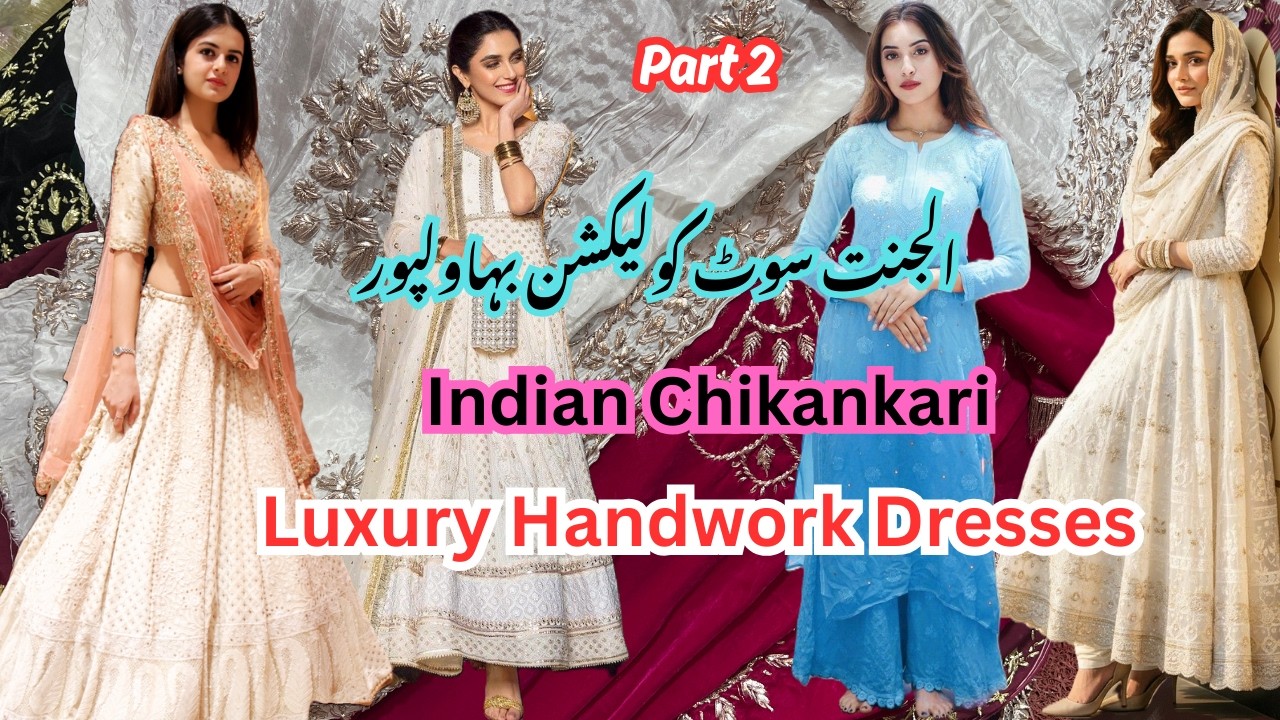 Kamdani Mukesh & Gota Work 2PC Dresses | Indian Chikankari Frocks & Lehengas Part 2