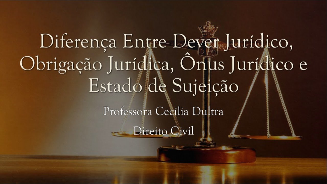 Diferença entre Dever jurídico, Obrigação jurídica, Ônus jurídico e Estado de Sujeição