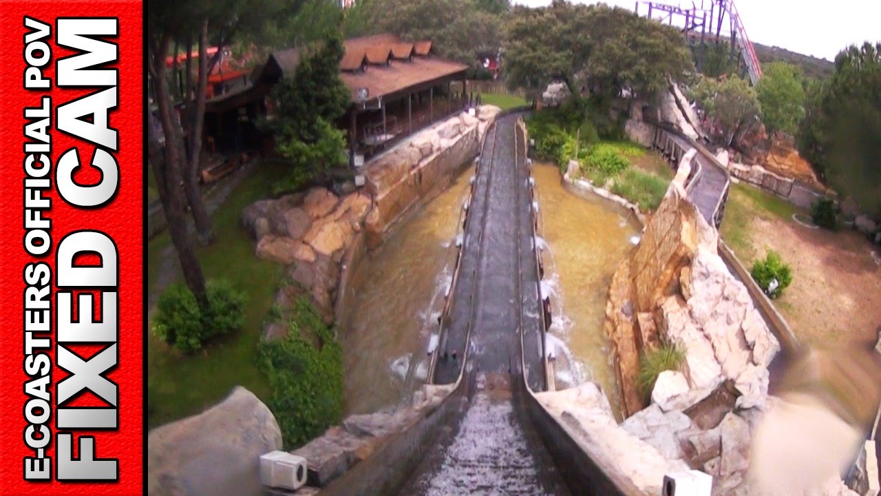 El Aserradero Parque de Atracciones Madrid - POV On Ride Log Flume Zamperla (Theme Park Spain)