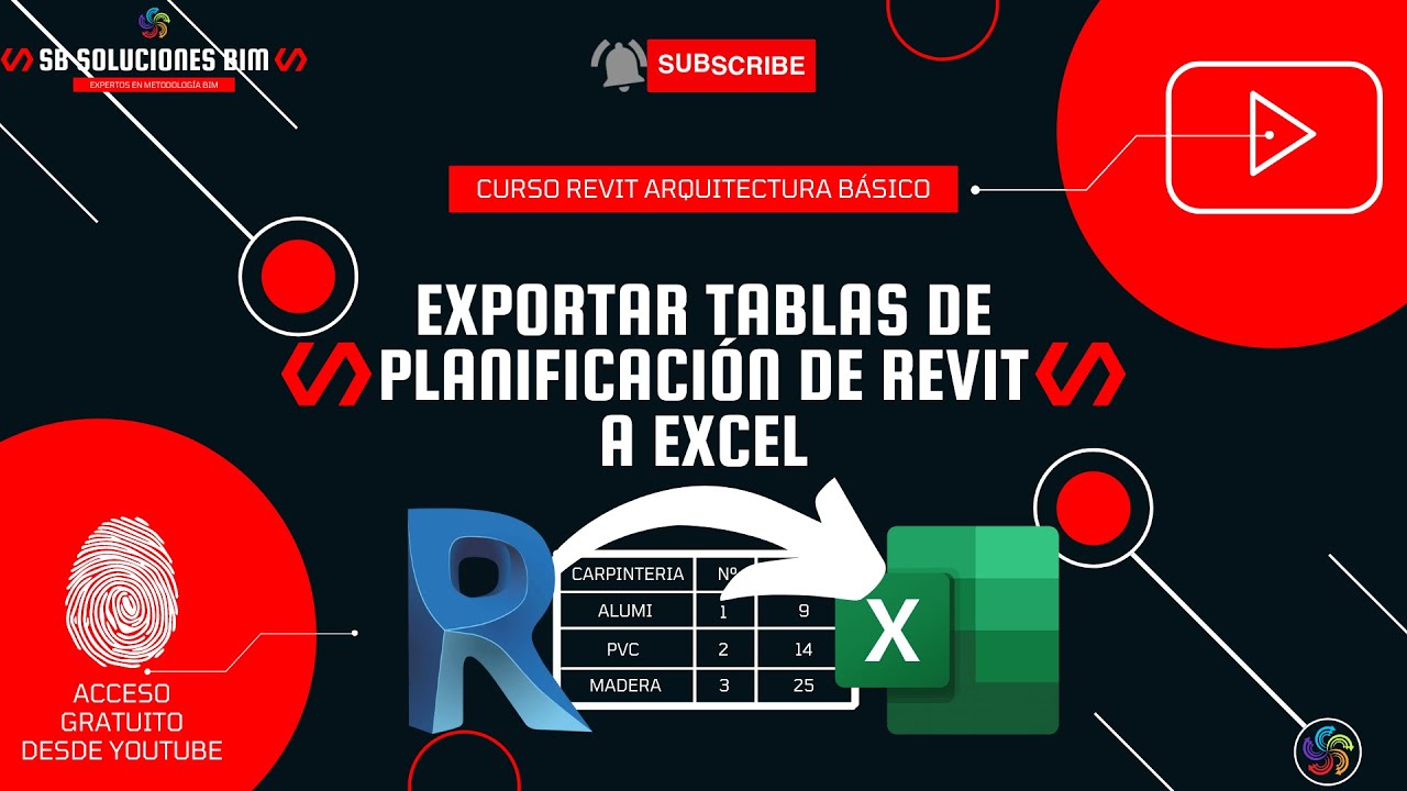 EXPORTAR TABLAS DE PLANIFICACIÓN DE REVIT A EXCEL