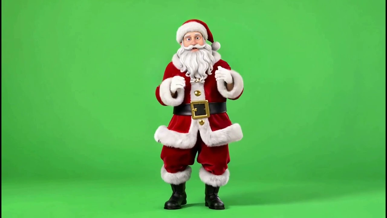 Santa Claus Dancing on Green Screen | 3D Christmas Animation