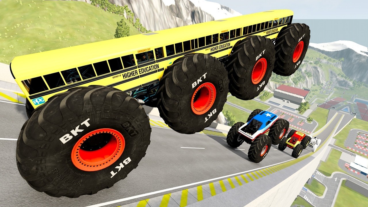 Epic High Speed Monster Truck Jumps And Crashes #089 - BeamNG Drive